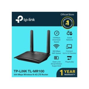 TPLink 4G LTE 300MbpsSim Card Router - Black