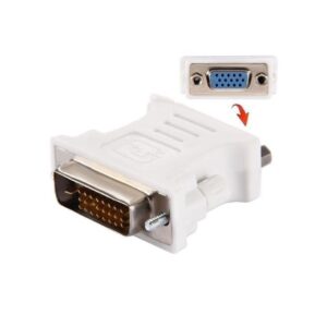 Dvi 25 Pin Male To Vga 15Pin Female Adapter -White