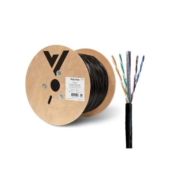 Cat6 Shielded FTP 1000ft Solid Outdoor Network Cable -Black - Image 4