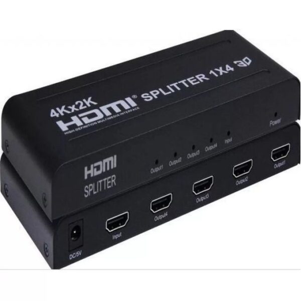 1 X 4 Way HDMI Splitter – Black