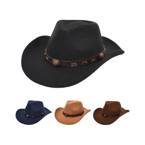 Cow Boy Hat For Men And Women-Black - Image 3