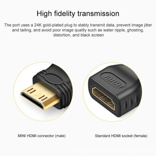 Generic Gold Plated HDMI Female To Mini HDMI Male Adapter - Image 2