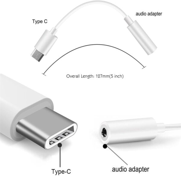 USB C Adapter Type C Port to 3.5mm Aux Audio Jack Earphone - Image 7