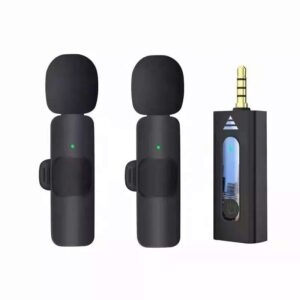 K35 Double Wireless Lavalier Microphone with AUX pin